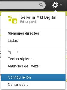 Ajustes de Twitter